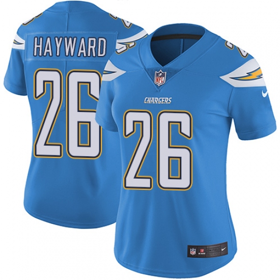 Women's Nike Los Angeles Chargers #26 Casey Hayward Electric Blue Alternate Vapor Untouchable Limited Player NFL Jersey - Ujersey