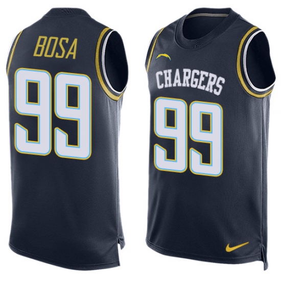 Men's Nike Los Angeles Chargers #99 Joey Bosa Limited Navy Blue Player Name & Number Tank Top NFL Jersey - Ujersey