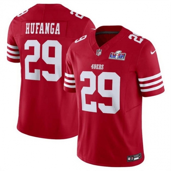 Men's San Francisco 49ers #29 Talanoa Hufanga Red 2023 F U S E With John Madden Vapor Limited Stitched Football 2024 Super Bowl LVIII Jersey - Ujersey