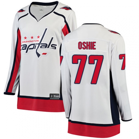 Women's Washington Capitals #77 T.J. Oshie Fanatics Branded White Away Breakaway NHL Jersey - Ujersey