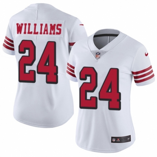Women's Nike San Francisco 49ers #24 K'Waun Williams Limited White Rush Vapor Untouchable NFL Jersey - Ujersey