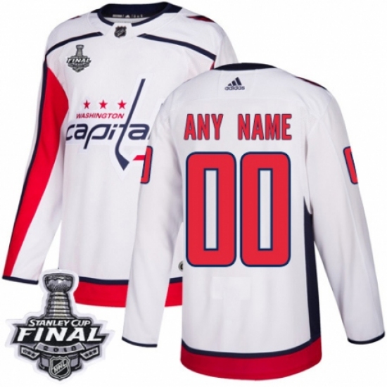 Men's Adidas Washington Capitals Customized Premier White Away 2018 Stanley Cup Final NHL Jersey - Ujersey