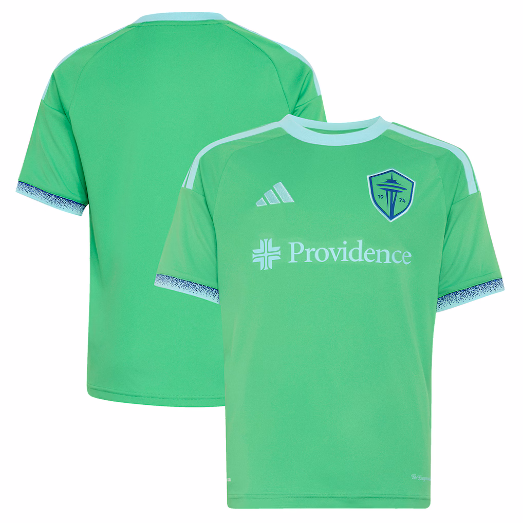 Youth Seattle Sounders FC adidas Rave Green 2026 The Evergreen State Kit Replica Jersey