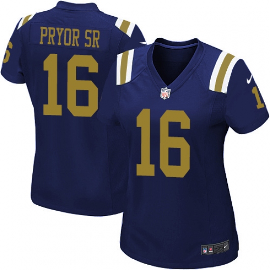 Women Nike New York Jets #16 Terrelle Pryor Sr. Game Navy Blue Alternate NFL Jersey - Ujersey