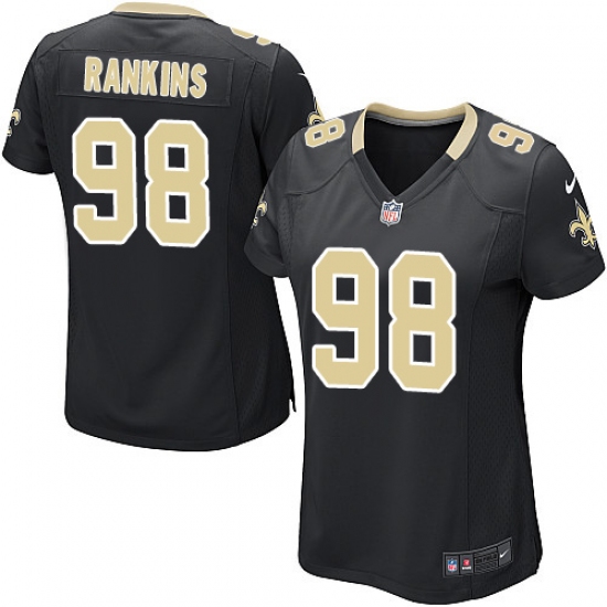 Women's Nike New Orleans Saints #98 Sheldon Rankins Game Black Team Color NFL Jersey - Ujersey