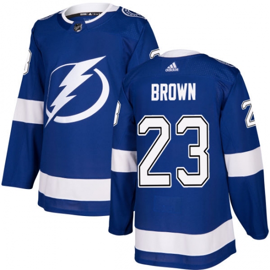 Men's Adidas Tampa Bay Lightning #23 J.T. Brown Authentic Royal Blue Home NHL Jersey - Ujersey