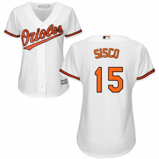 Women's Majestic Baltimore Orioles #15 Chance Sisco Replica White Home Cool Base MLB Jersey - Ujersey