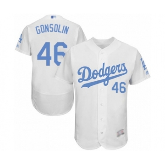 Men's Los Angeles Dodgers #46 Tony Gonsolin Authentic White 2016 Father's Day Fashion Flex Base Baseball Player Jersey - Ujersey