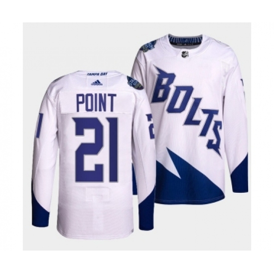 Men's Tampa Bay Lightning#21 Brayden Point 2022 White Stadium Series Breakaway Stitched Jersey - Ujersey