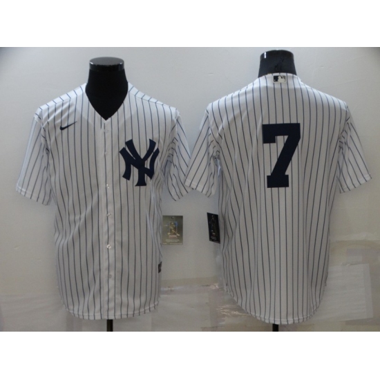 Men's New York Yankees #7 Mickey Mantle White Home Stitched Baseball Jersey - Ujersey