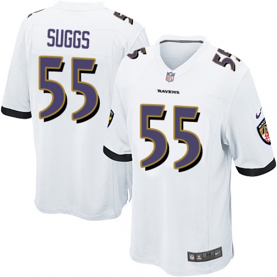 Men's Nike Baltimore Ravens #55 Terrell Suggs Game White NFL Jersey - Ujersey
