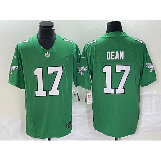 Men's Nike Philadelphia Eagles #17 Nakobe Dean Green 2023 F.U.S.E. Vapor Limited Throwback Stitched Football Jersey - Ujersey