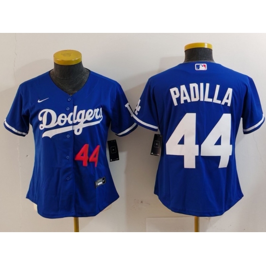 Youth Los Angeles Dodgers #44 Vicente Padilla Number Blue Cool Base Stitched Jersey - Ujersey