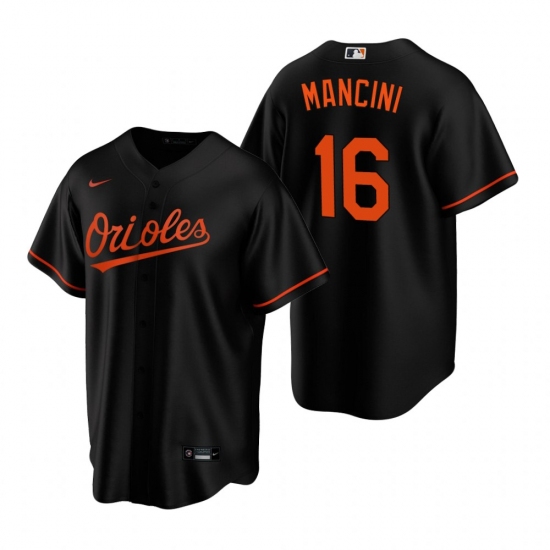 Men's Nike Baltimore Orioles #16 Trey Mancini Black Alternate Stitched Baseball Jersey - Ujersey