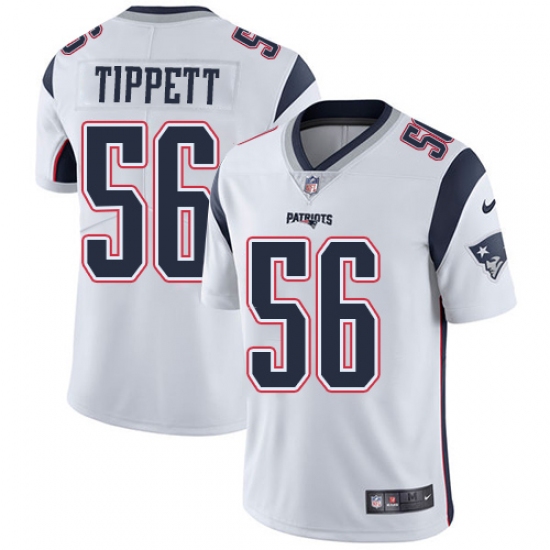 Men's Nike New England Patriots #56 Andre Tippett White Vapor Untouchable Limited Player NFL Jersey - Ujersey