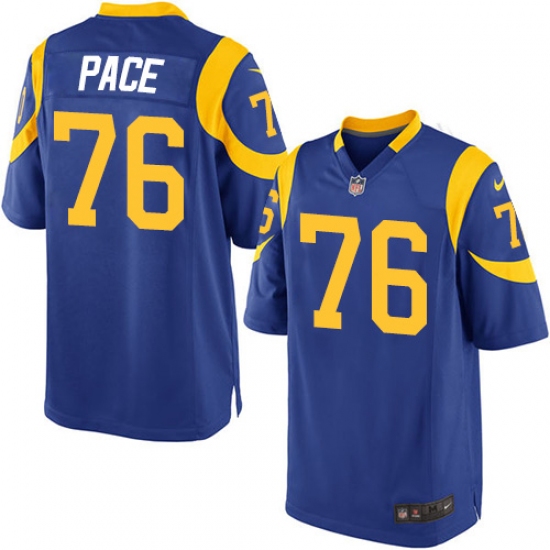 Men's Nike Los Angeles Rams #76 Orlando Pace Game Royal Blue Alternate NFL Jersey - Ujersey