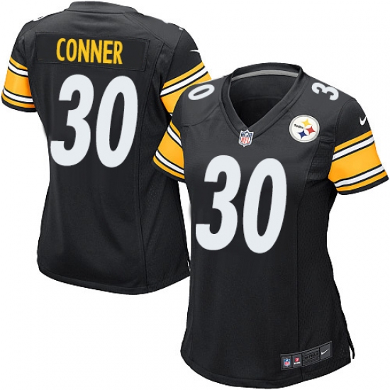 Women's Nike Pittsburgh Steelers #30 James Conner Game Black Team Color NFL Jersey - Ujersey