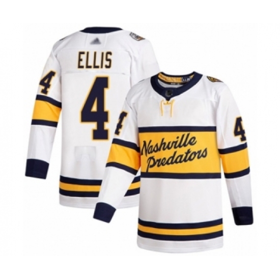 Youth Nashville Predators #4 Ryan Ellis Authentic White 2020 Winter Classic Hockey Jersey