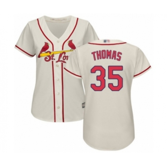Women's St. Louis Cardinals #35 Lane Thomas Authentic Cream Alternate Cool Base Baseball Player Jersey - Ujersey