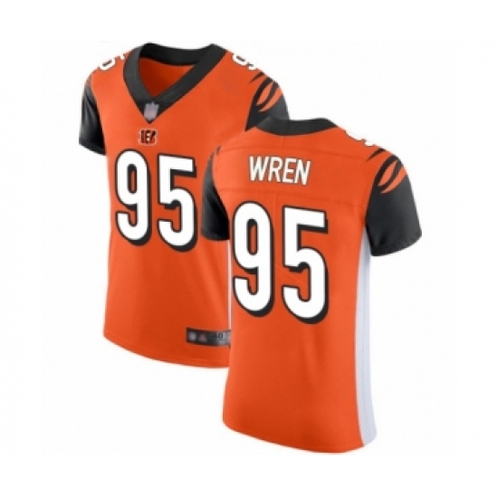 Men's Cincinnati Bengals #95 Renell Wren Orange Alternate Vapor Untouchable Elite Player Football Jersey - Ujersey