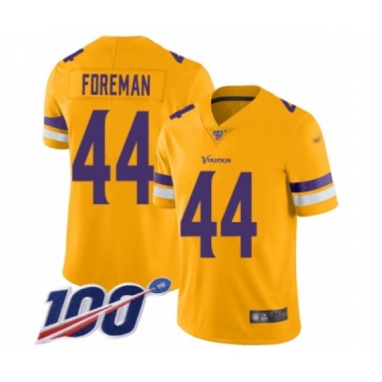 Youth Minnesota Vikings #44 Chuck Foreman Limited Gold Inverted Legend 100th Season Football Jersey - Ujersey