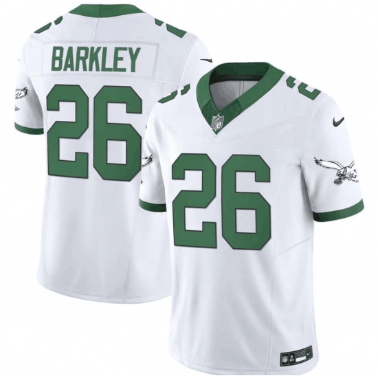 Men's Philadelphia Eagles #26 Saquon Barkley White 2023 F.U.S.E. Vapor Untouchable Throwback Football Stitched Jersey - Ujersey