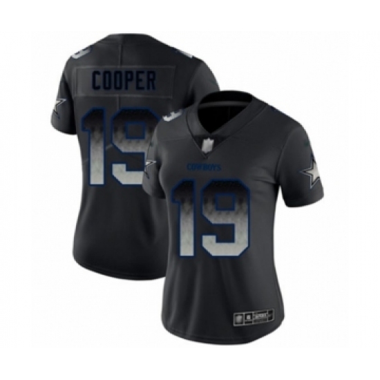 Women's Dallas Cowboys #19 Amari Cooper Black Smoke Fashion Limited Football Jersey - Ujersey