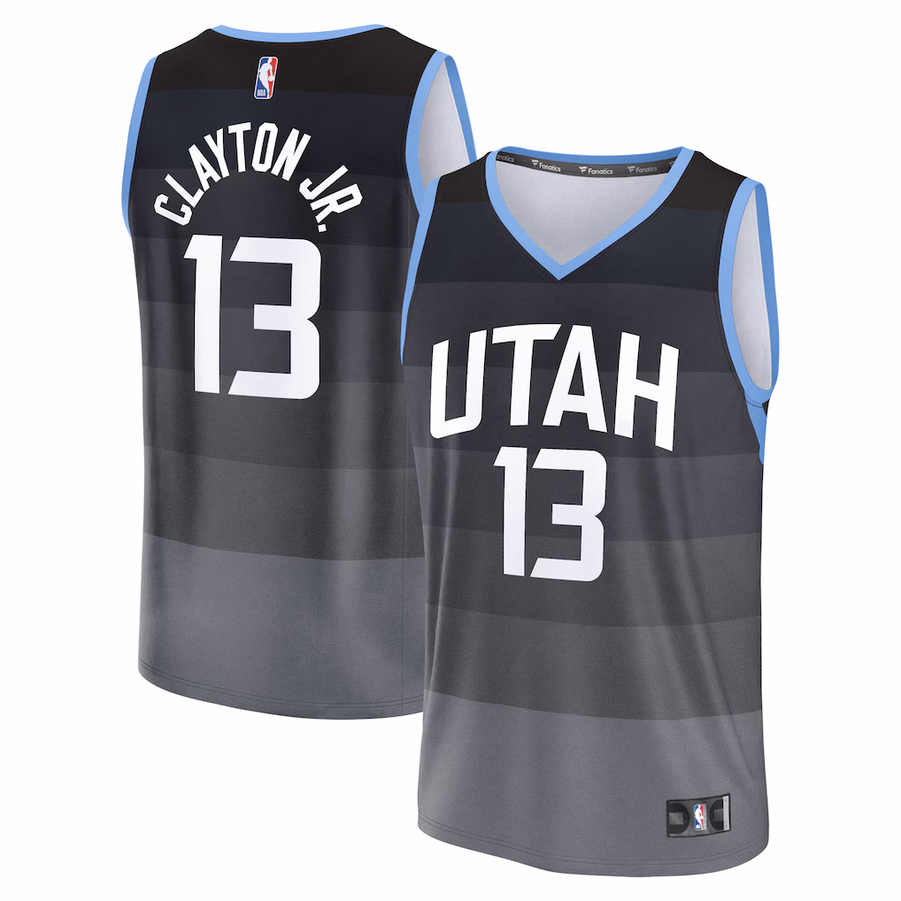 Men's Utah Jazz Walter Clayton Jr. Fanatics Black 2025/26 City Edition Fast Break Jersey - ujerseystore