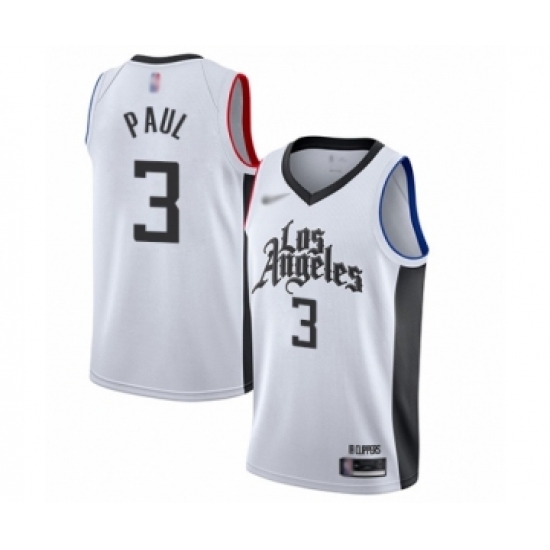 Youth Los Angeles Clippers #3 Chris Paul Swingman White Basketball Jersey - 2019 20 City Edition