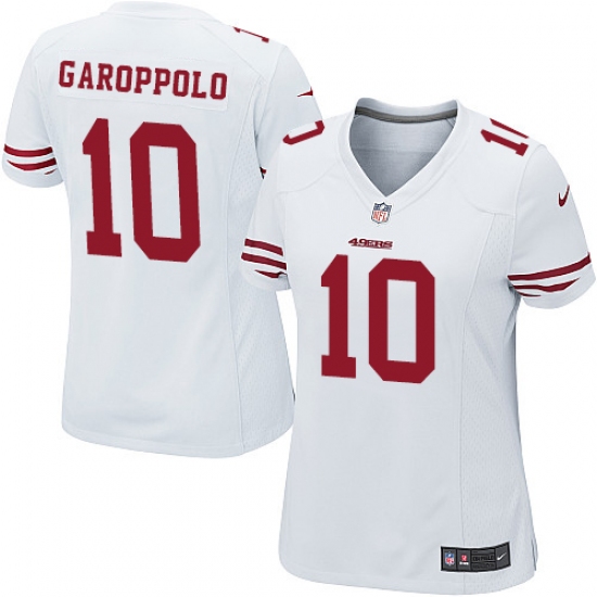 Women's Nike San Francisco 49ers #10 Jimmy Garoppolo Game White NFL Jersey - Ujersey