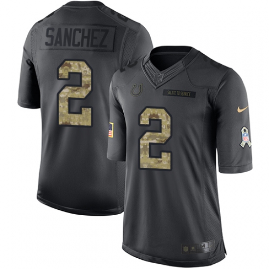 Youth Nike Indianapolis Colts #2 Rigoberto Sanchez Limited Black 2016 Salute to Service NFL Jersey - Ujersey