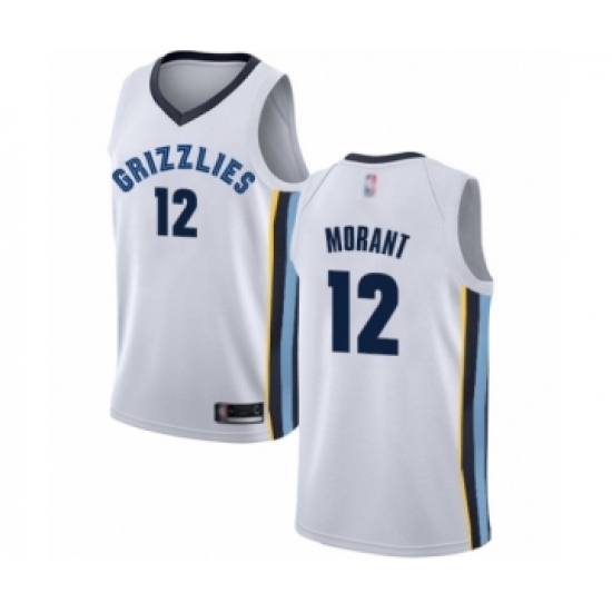 Men's Memphis Grizzlies #12 Ja Morant Authentic White Basketball Jersey - Association Edition - Ujersey