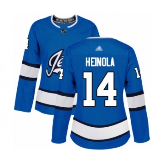 Women's Winnipeg Jets #14 Ville Heinola Authentic Blue Alternate Hockey Jersey - Ujersey