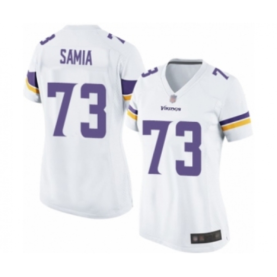 Women's Minnesota Vikings #73 Dru Samia Game White Football Jersey - Ujersey