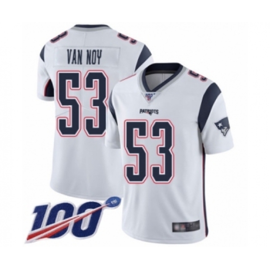 Men's New England Patriots #53 Kyle Van Noy White Vapor Untouchable Limited Player 100th Season Football Jersey - Ujersey
