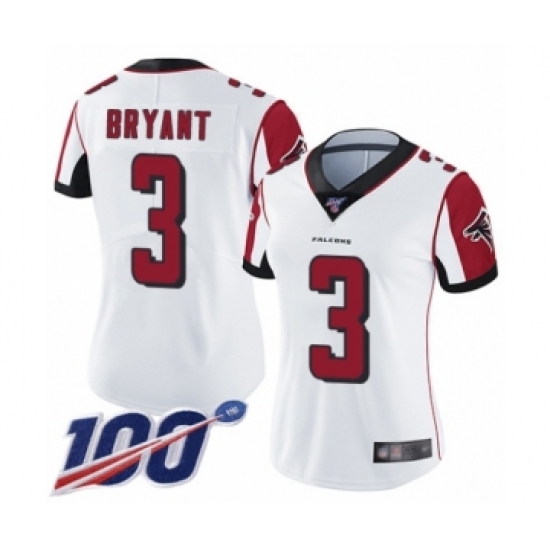 Women's Atlanta Falcons #3 Matt Bryant White Vapor Untouchable Limited Player 100th Season Football Jersey - Ujersey