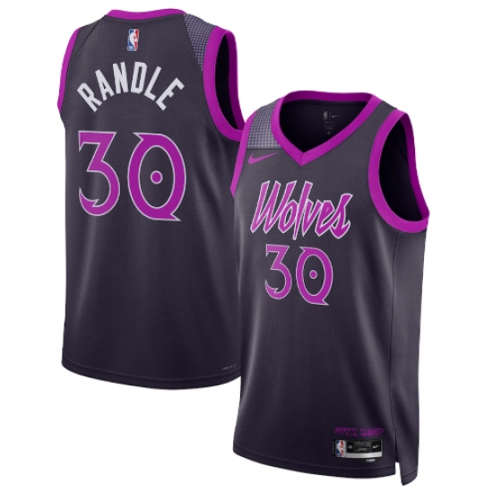 Men's Minnesota Timberwolves #30 Julius Randle Purple 2025-26 City Edition Stitched Basketball Jersey - Ujersey