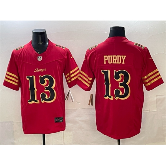 Men's San Francisco 49ers #13 Brock Purdy Red Gold 2025 F.U.S.E. “Rivalries” Vapor Limited Football Stitched Jersey - Ujersey