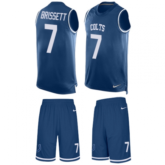 Men's Nike Indianapolis Colts #7 Jacoby Brissett Limited Royal Blue Tank Top Suit NFL Jersey - Ujersey