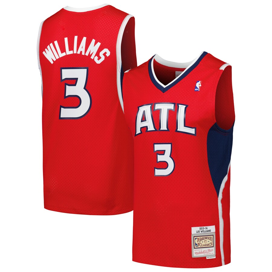 Men's Atlanta Hawks Lou Williams Mitchell & Ness Red 2013/14 Hardwood Classics Swingman Jersey - Ujersey