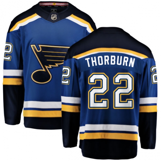 Men's St. Louis Blues #22 Chris Thorburn Fanatics Branded Royal Blue Home Breakaway NHL Jersey - Ujersey
