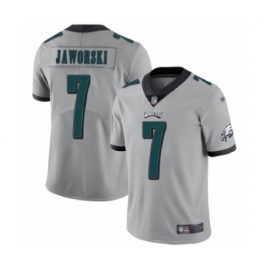 Women's Philadelphia Eagles #7 Ron Jaworski Limited Silver Inverted Legend Football Jersey - Ujersey