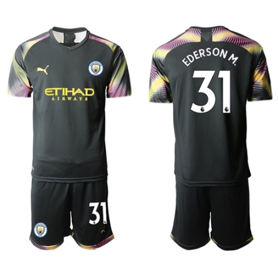 Manchester City #31 Ederson M. Black Goalkeeper Soccer Club Jersey