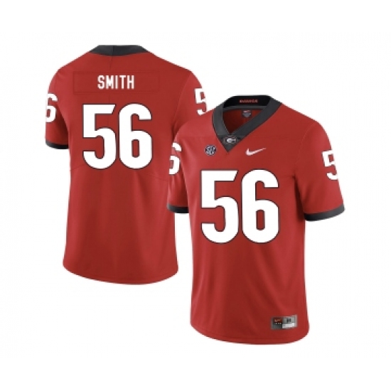 Georgia Bulldogs 56 Garrison Smith Red Nike College Football Jersey - Ujersey