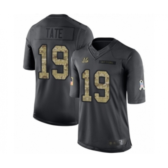 Men's Cincinnati Bengals #19 Auden Tate Limited Black 2016 Salute to Service Football Jersey - Ujersey