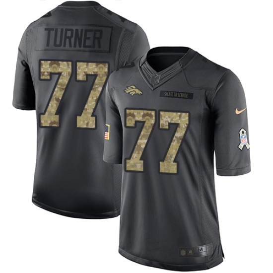 Men's Nike Denver Broncos #77 Billy Turner Limited Black 2016 Salute to Service NFL Jersey - Ujersey