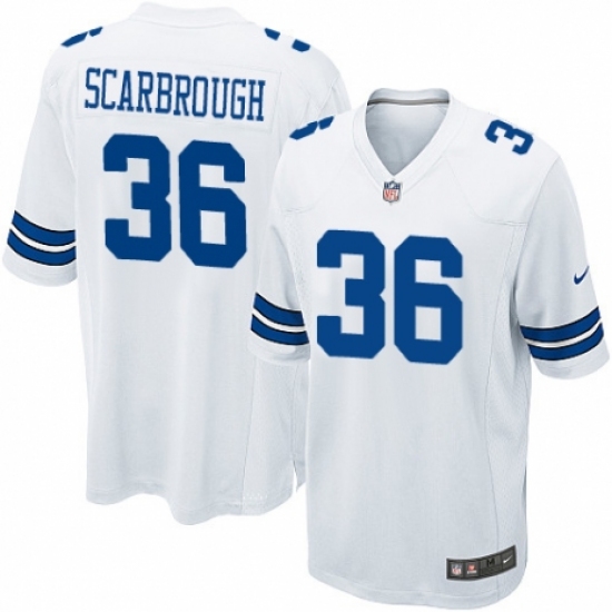 Men's Nike Dallas Cowboys #36 Bo Scarbrough Game White NFL Jersey - Ujersey