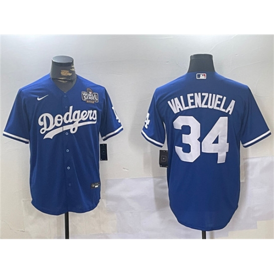 Men's Los Angeles Dodgers #34 Toro Valenzuela Royal 2024 World Series Cool Base Stitched Baseball Jersey - Ujersey