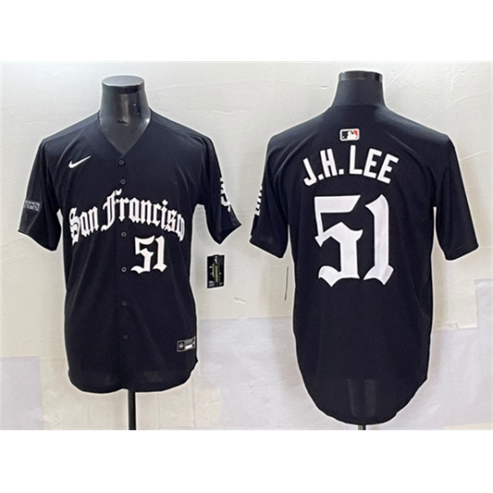 Men's San Francisco Giants #51 Jung Hoo Lee Black 'Gothic Fog Edition' Vapor Premier Limited Stitched Baseball Jersey - Ujersey