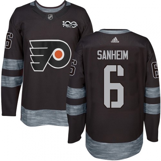 Men's Adidas Philadelphia Flyers #6 Travis Sanheim Premier Black 1917-2017 100th Anniversary NHL Jersey - Ujersey